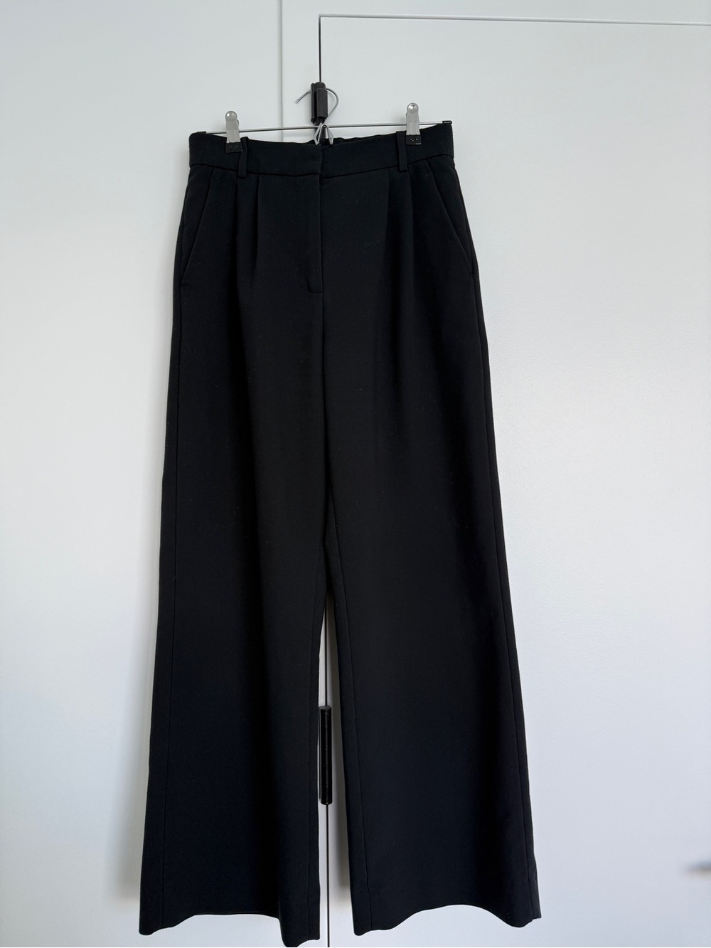 Abercrombie & Fitch Black Wide-Leg High-Waist Trousers